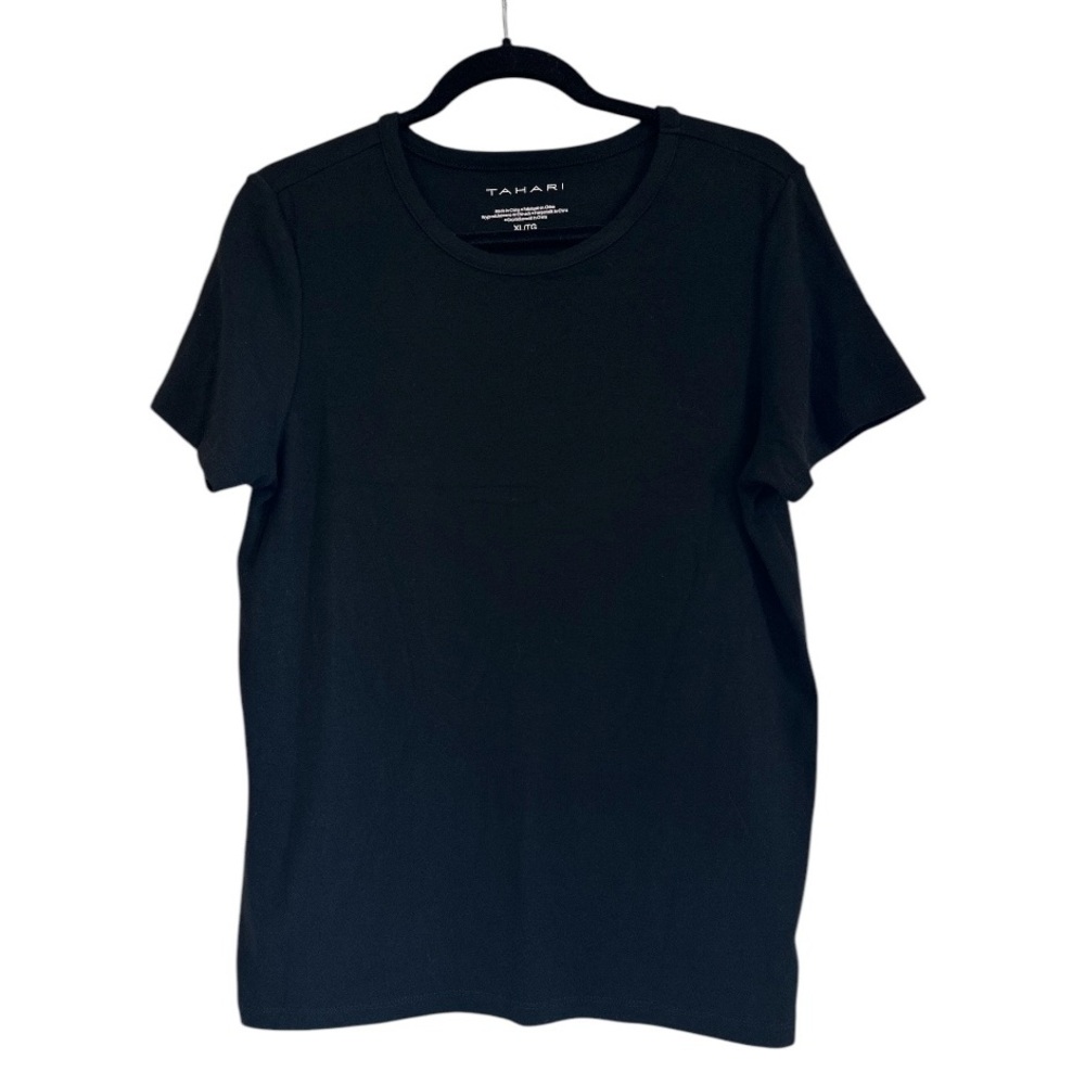 Tahari | Essential Black Short Sleeve Tee | Size XL